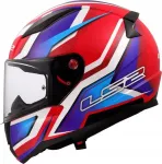 Motojuhi kiiver LS2 FF353 Rapid II, matt valge, sinine ja punane, M suurus