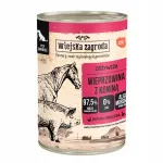 Koerte konservtoit WIEJSKA ZAGRODA sealiha ja hobuselihaga, 97% liha, 400 g