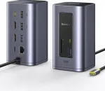 Dokk Baseus NU1 Air Spacemate USB-C, 11 porti, 2x HDMI, RJ45, PD 100W