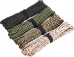 Paracord n&ouml;&ouml;r, 4 mm, 15 m, 4 tk, nailon, 7 kiudu, Type III, telkimiseks ja elluj&auml;&auml;miseks