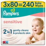 Laste niiskenahast salvr&auml;tikud Pampers Sensitive, 3 x 80 tk.