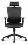 Ergonoomiline naturaalnahast kontoritool Hell's Chair HC-1041 musta v&auml;rvi