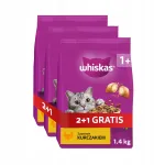 WHISKAS kuivtoit kassidele, kana, 1,4 kg + 2+1 kingitus