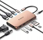 USB HUB adapter ORICO 12-in-1, 4K HDMI, PD, Ethernet, SD kaardilugeja ja 3,5 mm &uuml;hendusega