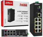 T&ouml;&ouml;stuslik PoE l&uuml;liti Dahua PFS3110-8ET-96, 8 porti, SFP