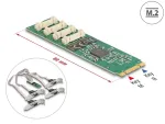 Delock 95269 RS-232 DB9 nelja pordiga M.2 kaart, madal profiil