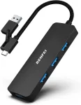 USB-C / USB 3.0 hub 4 porti ja kiire laadimisega, sobib MacBookile ja s&uuml;learvutitele