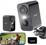 Juhtmevaba 2K IP-kaamera akuga, 3MP, kahepoolse heliga, WiFi, 64GB