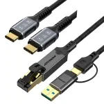 V&otilde;rgukaart 1Gb RJ45 CAT8, USB-C, USB 3.0, 3 m + Thunderbolt 4 kaabel