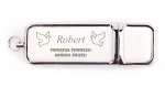 Nahast USB m&auml;lupulk 16 GB, esimeseks armulauaks, graveeringuga
