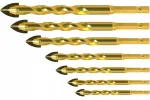 Puuride komplekt klaasile ja keraamilistele plaatidele 3&ndash;12 mm, 7 osa HEX 1/4" PROFI