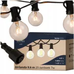V&auml;lisvalgustuse rippvalgusti 25 Classic 7W klaasist E12 pirniga, 9,6 m