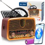 Kaasaskantav retro k&ouml;&ouml;giraadio p&auml;ikesepatareiga, Bluetooth ja antennitopsiga