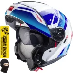 Motojuhile kiiver CABERG JAW LEVO BLEND X MANTA valge/sinine/punane, suurus S