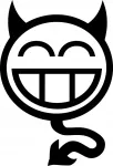 Auto kleebis &bdquo;Smiling Devil&ldquo; taustata, 18 x 12,4 cm, JDM stiil