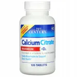 Toidulisand 21st Century Maximum Calcium Citrate + D3, 120 tabletti