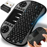 Juhtmevaba mini klaviatuur LED-taustvalguse ja puutejuhikuga
