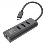 USB-C Etherneti v&otilde;rguadapter, 1x RJ-45, 3x USB 3.0