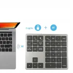 Juhtmevaba Bluetooth numbriklaviatuur vaikenuppudega, hall