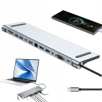 USB-C 3.0 laiendamise hub 12-&uuml;hes: HDMI 4K, SD/TF kaardilugeja, RJ45