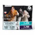 Pet Republic kassitoidukotid, 4 x 100 g (2 tuuni ja 2 kalkunilihaga)