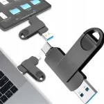 512GB p&ouml;&ouml;ratav USB-C ja USB-A m&auml;lupulk, must