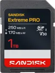 SANDISK EXTREME PRO SDXC 1TB 250/170 MB/s V30 UHS-I U3 m&auml;lukaart