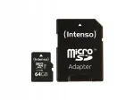 Intenso 3433490 64GB C10 microSDXC m&auml;lukaart adapteriga
