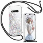 Silikoonist l&auml;bipaistev Samsung Galaxy S10 &uuml;mbris s&auml;deleva ja rihmaga