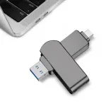 USB m&auml;lupulk 512 GB, metallist, 4 &uuml;hendust: USB-C, USB, Micro-USB, iOS OTG