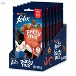 FELIX Party Mixed Grill veise-, kana- ja l&otilde;hemaiused kassidele, 8 x 60 g