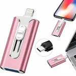 M&auml;lupulk 128 GB, 4in1 USB 3.0 / Micro-USB / Lightning / USB-C, roosa
