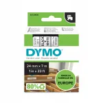 Dymo D1 53713 S0720930 kleebisteip, 24 mm, must/l&auml;bipaistev