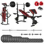 GYM SAPPHIRE 123 kg raskuste komplekt pingi ja hantlitega