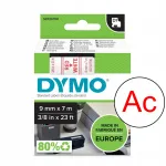 Isetatav lint DYMO 9 mm x 7 m, valge punase tekstiga, S0720700