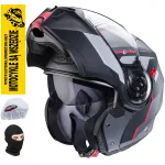 Mootorrattakiiver CABERG DUKE EVO MOVE, matt hall/punane, suurus M
