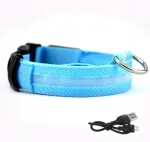 Veekindel LED-valgustusega koera kaelarihm USB-kaabliga, sinine, XL, 52-60 cm