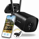 V&auml;line traadita Wi-Fi kaamera 8MP UHD 4K, metallkorpus, signaaliga