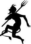 Auto kleebis DEVIL WITH FORKS, taustata, 14 x 9,9 cm