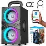 Kaasaskantav Bluetooth k&otilde;lar, 80 W, LED-valgustus, 100 dB