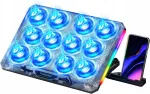 S&uuml;learvuti jahutusalus 12 ventilaatoriga, RGB, 12&ndash;17,3 tolli