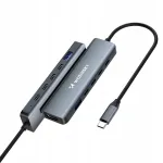 USB jagaja 6in1, USB-A, USB-C, DisplayPort, HDMI, hall