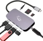 USB-C jagaja 8in1 HDMI 4K, PD 100W, USB 3.0, MacBook ja s&uuml;learvutitele