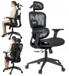 Ergonoomiline kontoritool reguleeritavate k&auml;etugede, peaja ja seljatugedega