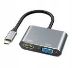 USB-C jagaja HDMI 4K ja VGA liidestega