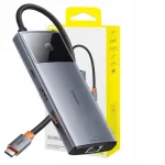 USB-C jagaja BASEUS 6-&uuml;hes HDMI 4K 60 Hz, PD 100 W, USB 3.2 10 Gbps, LED, s&uuml;learvutitele ja tahvelarvutitele