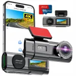 Autokaamera Zhiroad 4K 170&deg; Wi-Fi 64GB kaart ja pimen&auml;gemisega