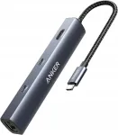 USB-C jaotur 6&ndash;1, 65W PD, HDMI 4K, Ethernet 1 Gbps, 2x USB 3.0