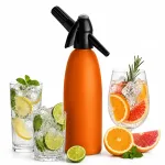 QUICK SODA MAKER kaasaskantav 1 l oranž siifoon vahuvee valmistamiseks