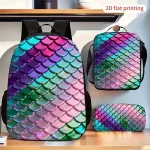 Laste seljakottide komplekt &bdquo;Gradient Mermaid Scales&ldquo;, 3 osa